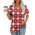 thumbnail image 4 of Camisetas de Manga Corta para Mujeres Moda Impresa Cuello Redondo Camiseta, Lentejuelas Detalle para Primavera Verano Casual Y Fiesta, 4 of 9