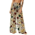 thumbnail image 2 of Turilly Cover Up Pants for Swimwear Women Chiffon Sun Protection Beach Pants Cover Pants Wide Leg Bohemian Style Pants, 2 of 7