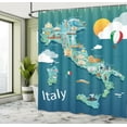 thumbnail image 4 of Ambesonne Landscape Shower Curtain, Italy Map Landmarks Art, 69"Wx75"L, Marigold and Dark Turquoise, 4 of 4