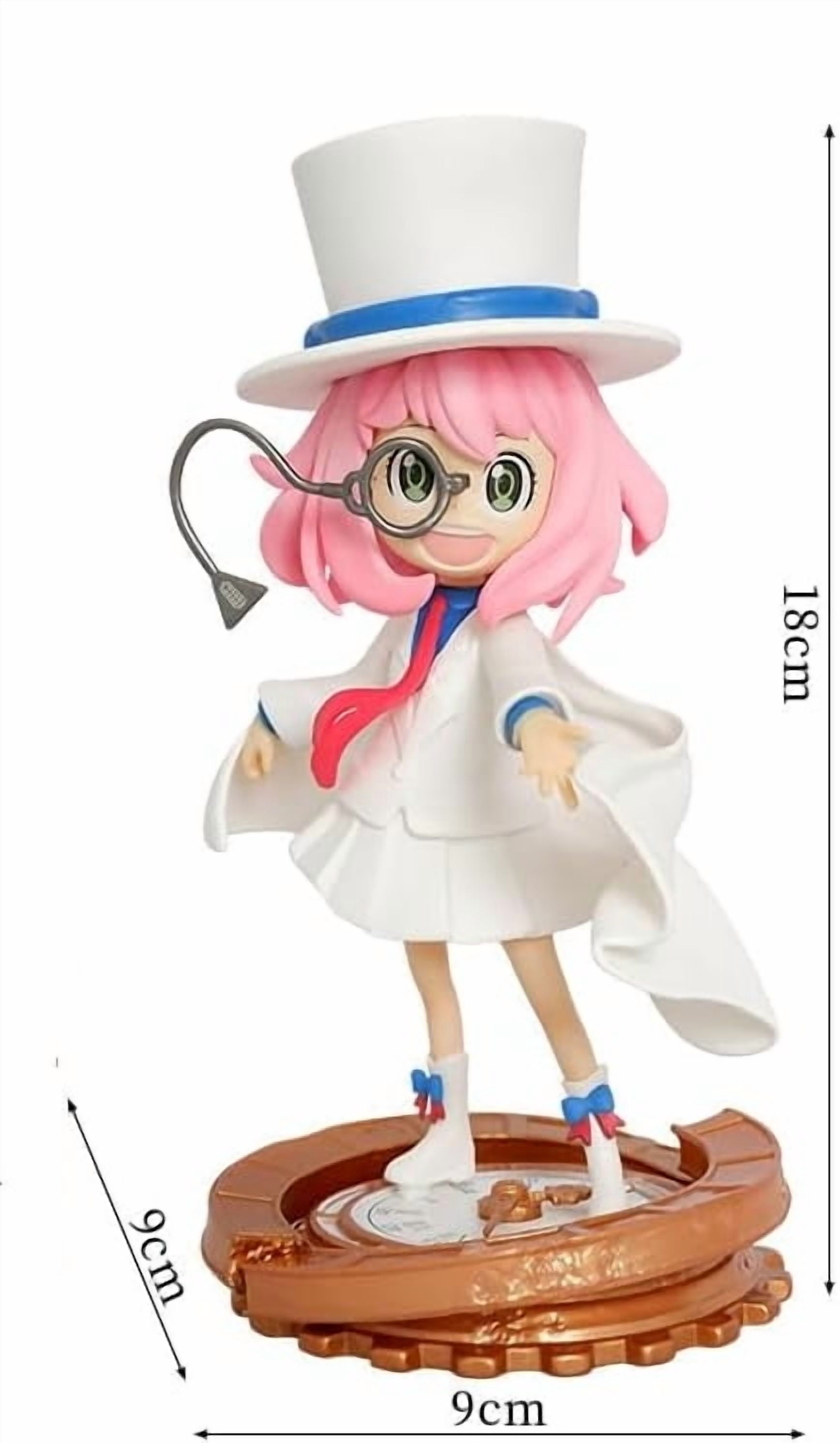 New Anya Figure, Standing Retro Suit Anya Forger Action Figure 19cm/7.5inch PVC Characters Handicrafts Souvenirs for Anime Fans Gifts（white）