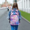 thumbnail image 6 of FORMRS Unisex Backpack Elementary School Travel Bookbag with Reflective Stripes, Pastel Pink Marble Pattern, 6 of 7