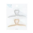 thumbnail image 3 of Time and Tru Women's Metal Claw Hair Clips, 2-Pack, Gold-Tone/Silver-Tone, 3 of 4
