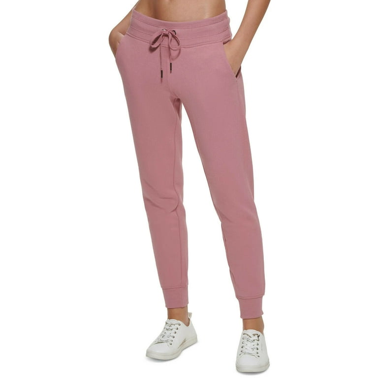 Calvin Klein Performance Women\'s Rib-Trim Jogger Pants, Mauve, XL