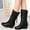 Black, variant on Babysbule Boots for Women Fashion Women's High Heel Casual Female Fashion Wedge Heel Zip Mid-Calf Black Shoes