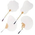 thumbnail image 1 of WHAMVOX 4Pcs Handmade Folding Fan White Classical Design Fan with Blank Canvas for Painting and Craft, 1 of 8