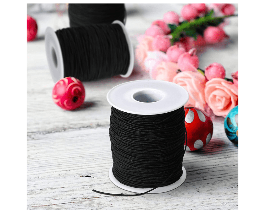 Elastic String Cord, Zealor 2 Roll 1 mm Elastic Thread Beading String Cord  for Jewelry Making Bracelets Beading 109 Yards Each Roll (White and Black)