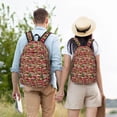 thumbnail image 4 of Disketp Red Houses print Canvas Backpack Lightweight Travel Daypack Student Rucksack Laptop Backpack-Small, 4 of 5