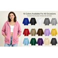 thumbnail image 5 of cocolona Womens 3/4 Sleeve Sweatshirts Hoodie Drawstring Zipper Loose Jacket Trendy Casual Solid Color Tops with Pockets, 5 of 7