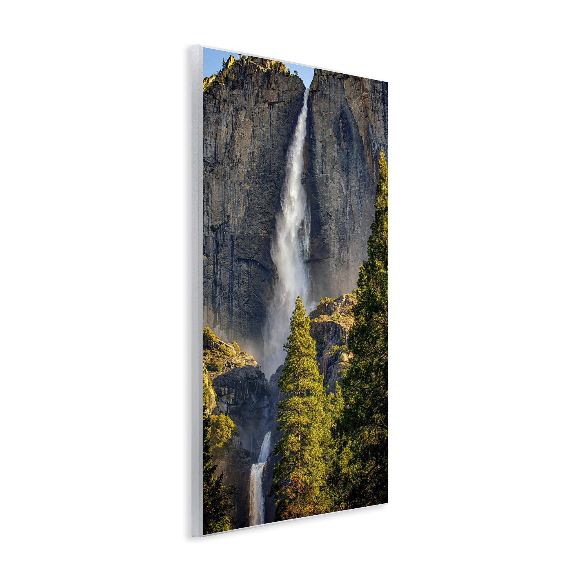 Stupell Industries Waterfall Between Cliffs Landscape & Nature Photography Unframed Art Print Wall Art, 13 x 19