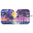 thumbnail image 2 of Jeiento Coconut Tree Sunset Car Windshield Sun Shade Foldable Automotive Front Window Sunshade Protector Window Shades Cover Sun Visor Shield for Most Sedan Truck SUV, 2 of 7
