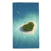 Disketp Paradise Island In The Form Of Heart Print Bathroom Towels,Cotton Towel,Soft Towels For Kitchen And Bath