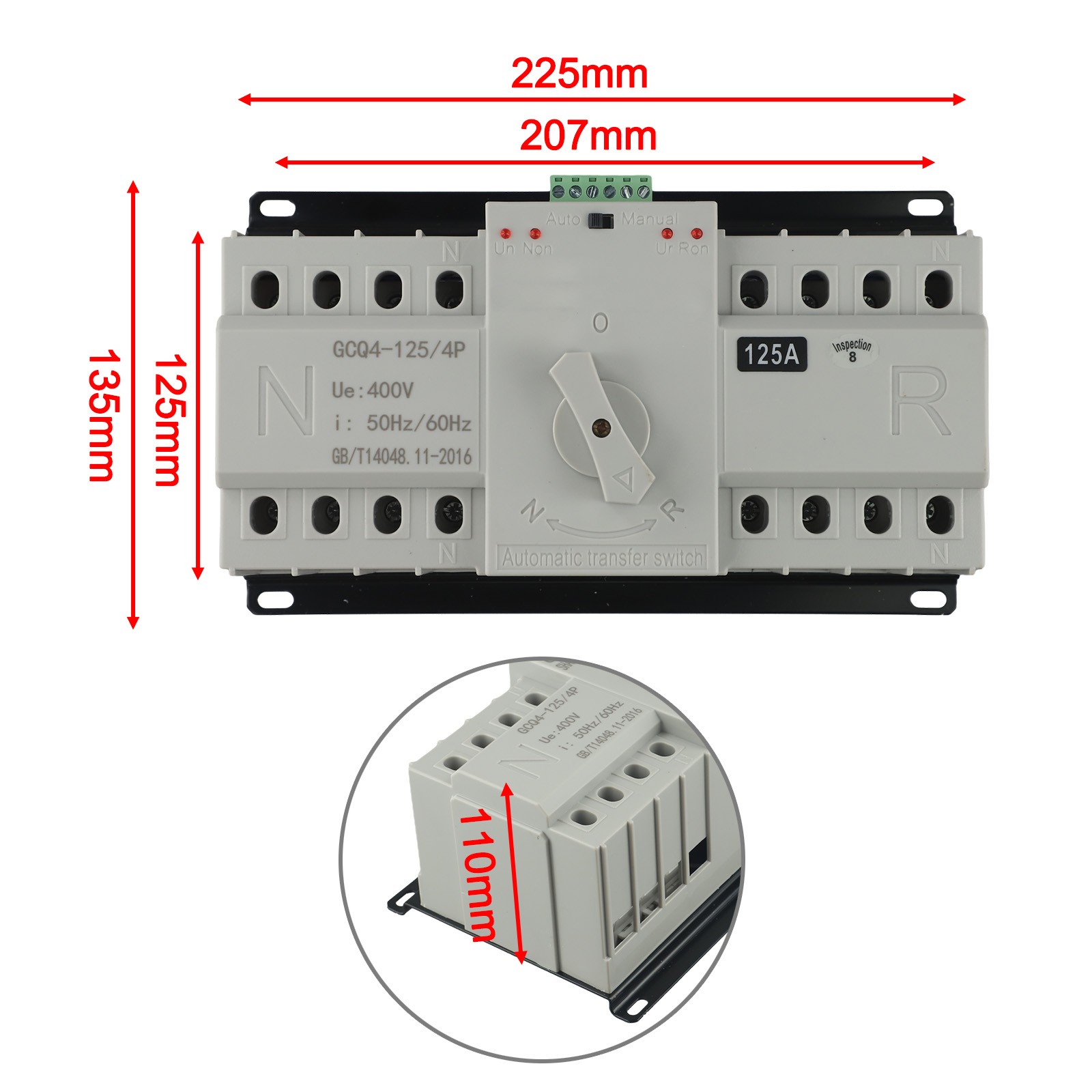 Double Power Transfer Switch 2P/4P Three-Phase Automatic Diverter Switch Ats Solar Accessories Discounnecting Switch