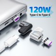 thumbnail image 2 of 120W Usb C To Type C Magnetic Adapter Fast Charging Usb Type C Magnet Converter Magnetic Cable Right Angle Usbc Connector, 2 of 9