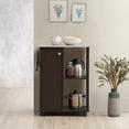 thumbnail image 2 of Hodedah 23.6" Wide Open Shelves and Cabinet Space Kitchen Cart in Chocolate-Grey, 2 of 4