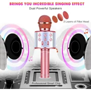 GGLUAAE Toys For 3-16 Years Old Girls Gifts,Karaoke Microphone for Kids,Best Fun Birthday Gifts for Teens Girl Boys(Gold)