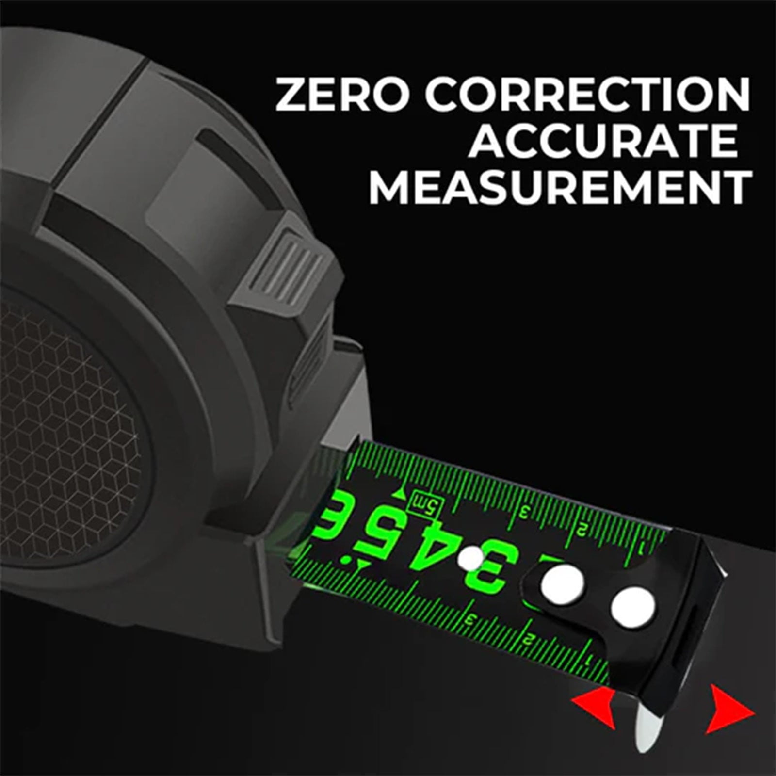 BAOQIN Tape Measure, Green Fluorescent Coating Tape Measure Retractable for Low Light Visibility - Heavy Duty Self-Locking Thicken Measuring Tape Retractable D