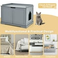 thumbnail image 5 of Gymax Cat Litter Box Wooden Enclosure Pet House Washroom Storage Bench Grey, 5 of 9