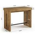 thumbnail image 4 of Demi Bonn 41.3" Counter Height Bar Table - Metal Footrest, Rectangular High Top, for Narrow Space/Kitchen, Rustic Brown, 4 of 4