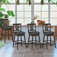 thumbnail image 3 of Costway Set of 4 Swivel Bar Stool 29 inch Upholstered Seat Bar Chair Counter Kitchen Pub, 3 of 10