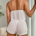 thumbnail image 4 of Tnhcen Summer 2 Piece Women's Sexy Sheer Fabric Pajamas V Neck Spaghetti Straps Cami and Shorts Pj Set Cute Sleepwear Lounge Home Clothes S-L, 4 of 7