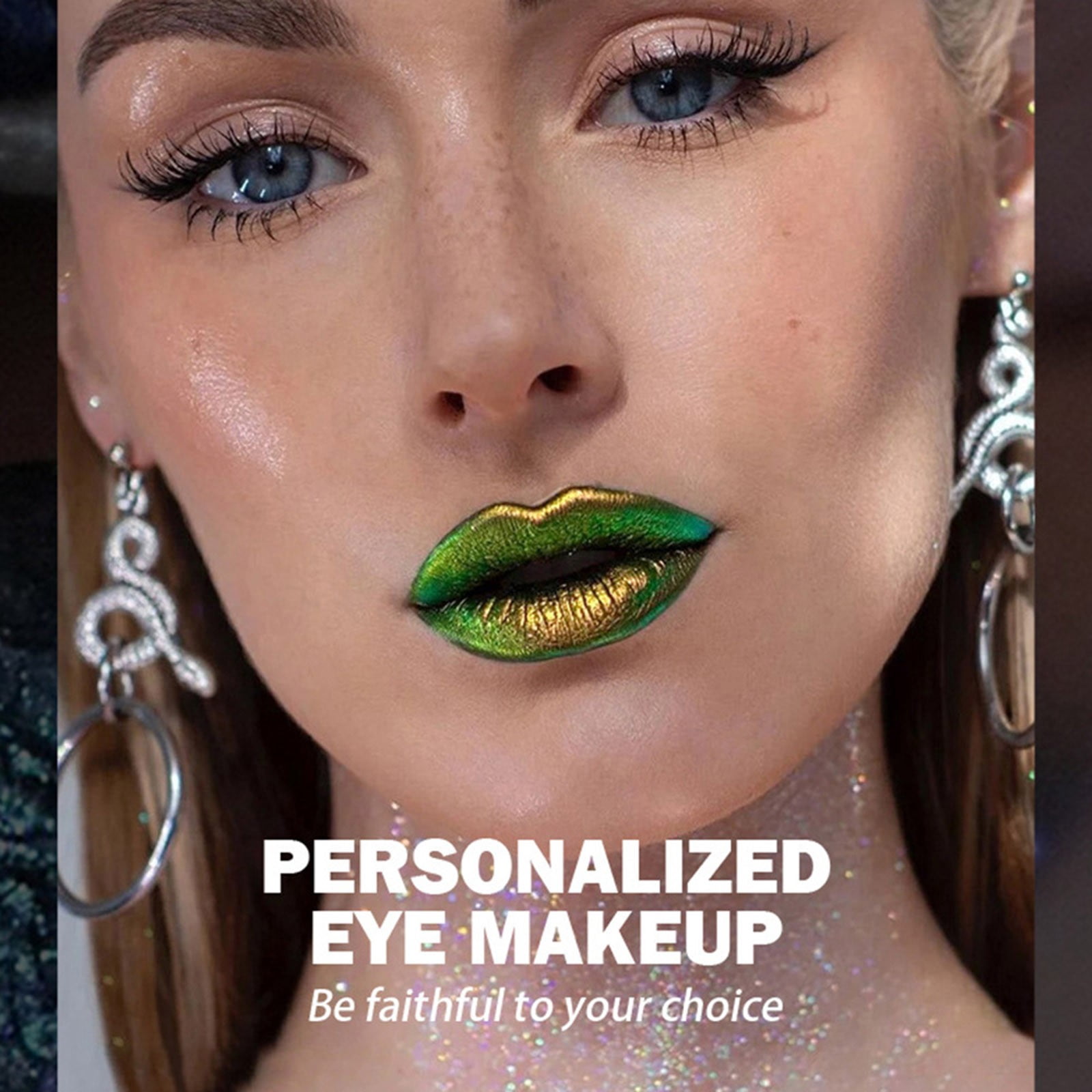 Optical Chameleon Eyeshadow Powder - Metallic Color Changing Glitter Eye Shadow, High Pigment, Shimmering Finish, Long-Lasting, Multi-Occasion, Travel Size, Party Makeup, Holiday Makeup Organizers