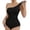 #124-Black, variant on Ribbed Cheeky One Piece Swimsuit for Women One Shoulder Bathing Suits High Cut Swimwear