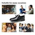 thumbnail image 4 of Mens Casual Oxfords Leather Business Office Loafers Comfortable Fashion Lace-up Formal Flat Shoes Black 11.5 US, 4 of 7
