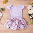 thumbnail image 2 of Summer Cute Baby Girl Clothes Outfits Infant Simple Design Round Neck Cotton Short Sleeve & Printed Short Skirt Two Piece Set 0-24Months Baby Clothing W/ 3 Colors, 2 of 8