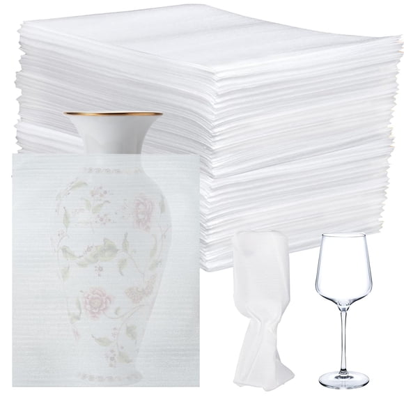 100Pack Packing Foam Pouches 12x16 Inch, Large Cushion Foam Wrap Pouches Protect Mugs, Glasses, Ceramics and Dishes, Plate Packing Sleeves for Moving