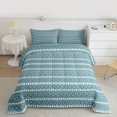 thumbnail image 2 of Feelyou Turquoise Line Abstract Queen Comforter Set, Square Rectangle Bedding Set, 3pcs, 2 of 8