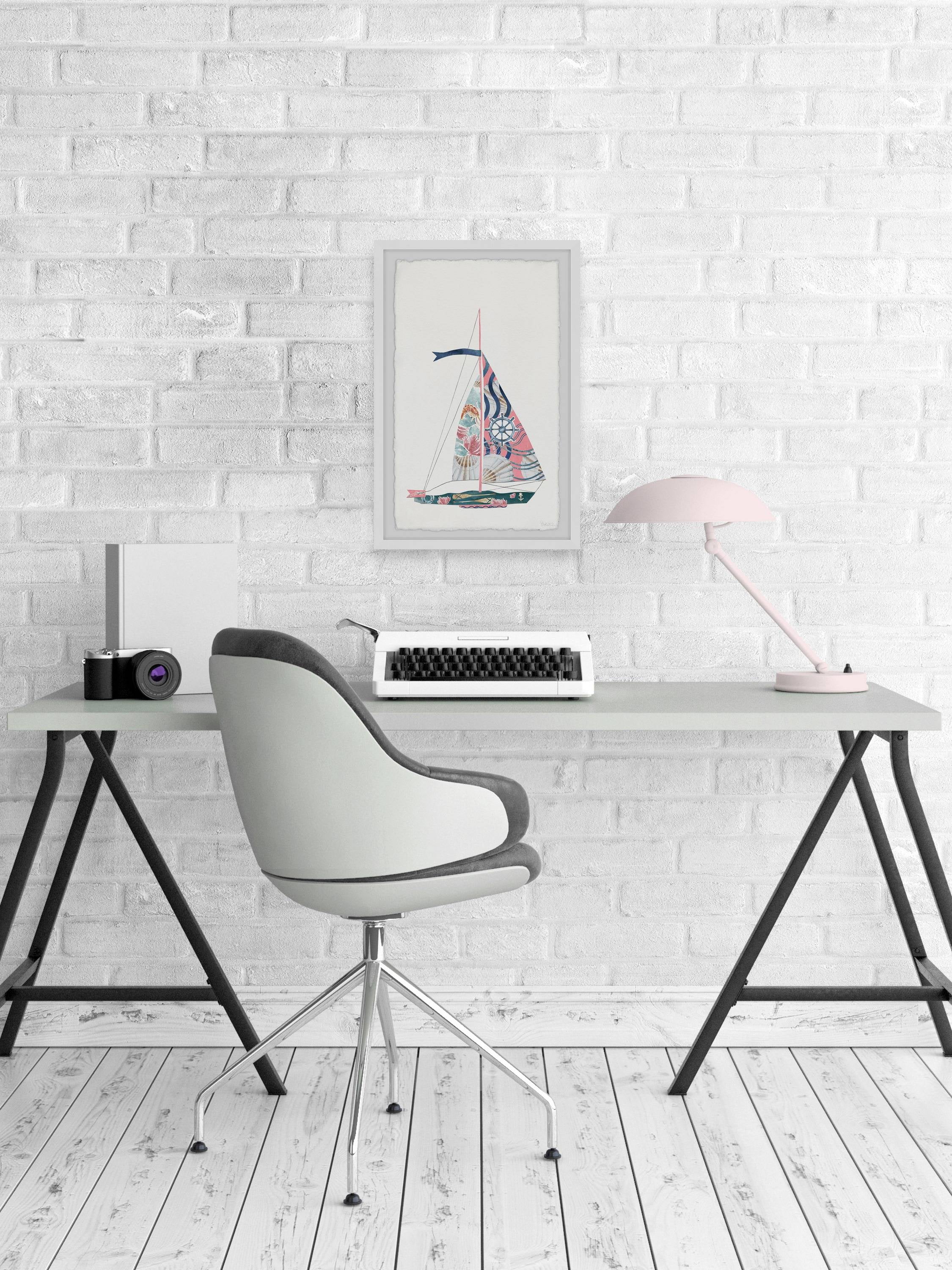 Parvez Taj Sailing Pink Framed Wall Art