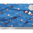 thumbnail image 3 of Soimoi Polyester Crepe Fabric Celebration Flag,Candlestick & Cake Party Fabric Prints by Yard 42 Inch Wide, 3 of 3