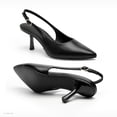 thumbnail image 4 of Women's Slingback Kitten HeelsPointed Closed Toe Pumps Shoes Black, 4 of 7