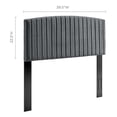 thumbnail image 2 of Pemberly Row Modern Performance Velvet Twin Headboard in Charcoal, 2 of 10