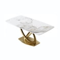 thumbnail image 4 of LovingAHome Dining Table Sets for 6, Dining Room Table with 6 PU Leather Upholstered Chairs, White Marble Dining Table Set for Kitchen, Dining Room, 4 of 7