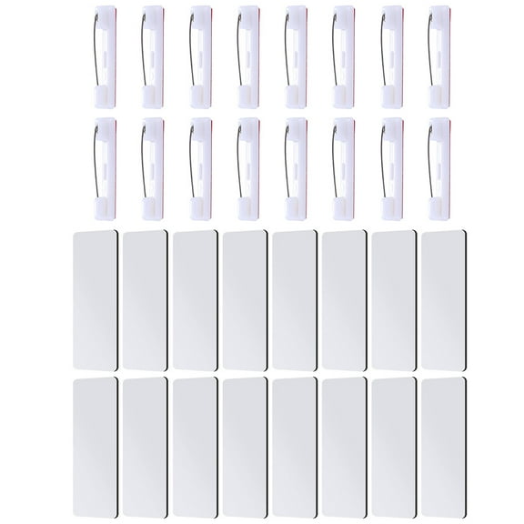 16 Pcs Labels Blank Badges Blank Name Badges Mourning Bands for Badges Clothing Name Tags for Nursing Home Printable White Metal Sublimation Student