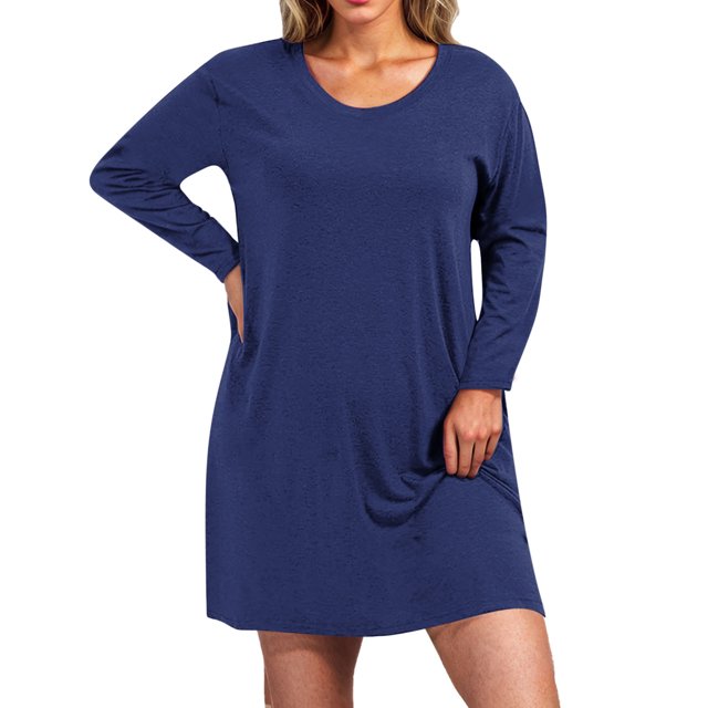 Gspmoly Robe pour Femmes, Robe Imprimée à Col Rond Ample et en Vrac pour l'Automne et l'Hiver avec Lien, Robes Formelles pour Femmes Cadeaux des Fêtes