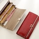 thumbnail image 3 of Qarigey Cartera de mujer portátil elegante reemplazo botón a presión gran capacidad Color sólido Rectangular tarjetero monedero Carteras Rojo Qarigey AP019431-06, 3 of 6
