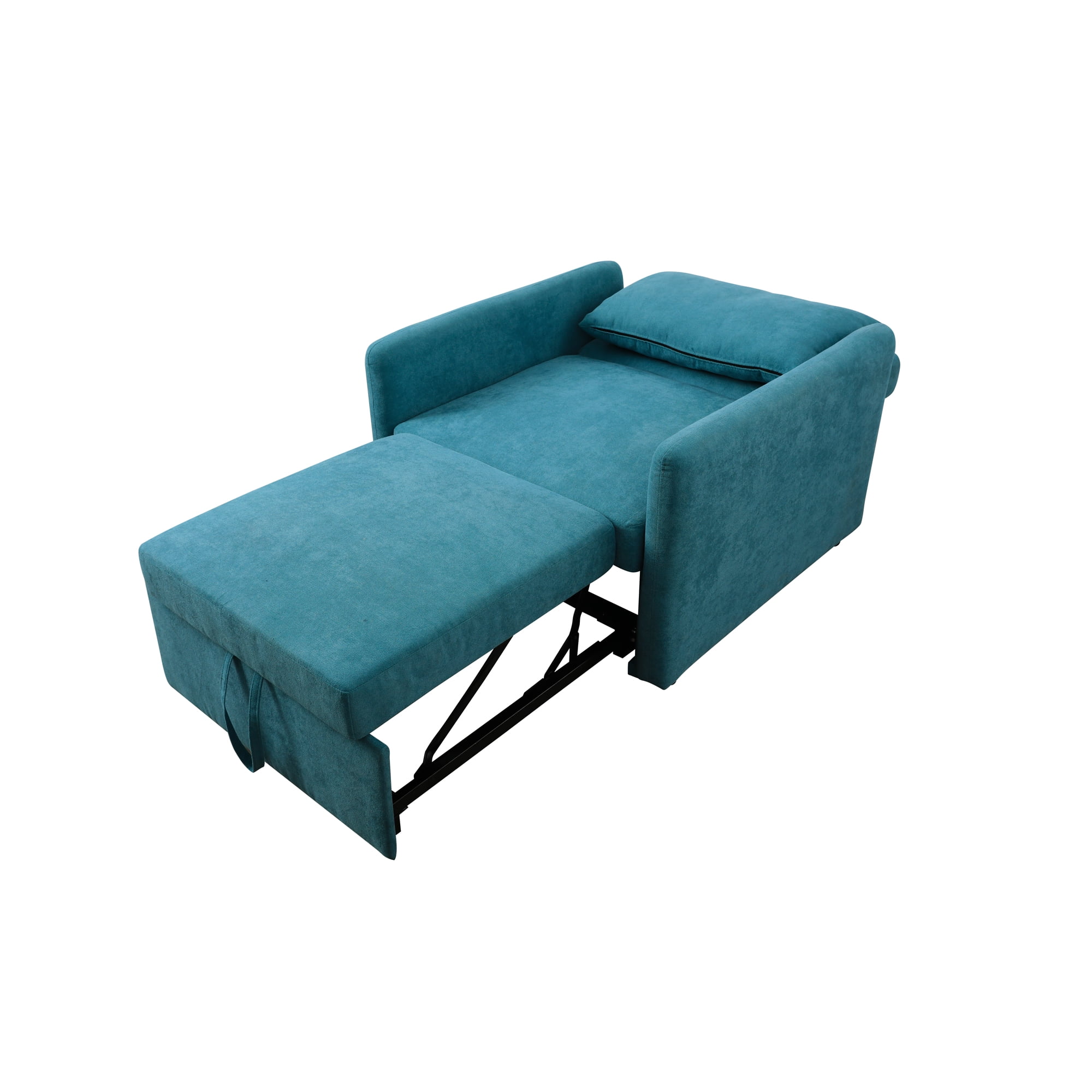 MAYEERTY 36" Modern Upholstered Lint 1-Piece Convertible Sofabed Armchair with Quick-Fold Design for Living Room，Green