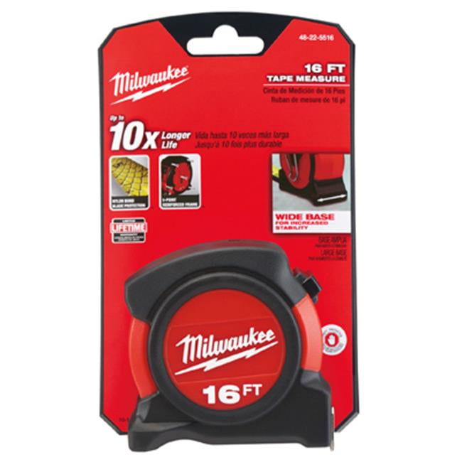 Reach x 1.3 in Wide Blade Tape Measure with 16 ft Milwaukee 48-22-0216 16 ft 