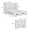 thumbnail image 7 of MONSLIPA Queen Size Murphy Bed with Drawers and Dresser, Space-Saving Convertible Cabinet Bed for Guest Room, 7 of 7