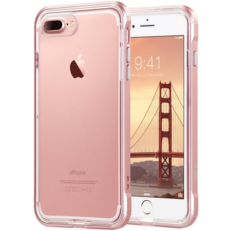 ULAK Reinforced Clear Hybrid Case for Apple iPhone 7 Plus, Rose (Best Extended Battery For Iphone 7 Plus)