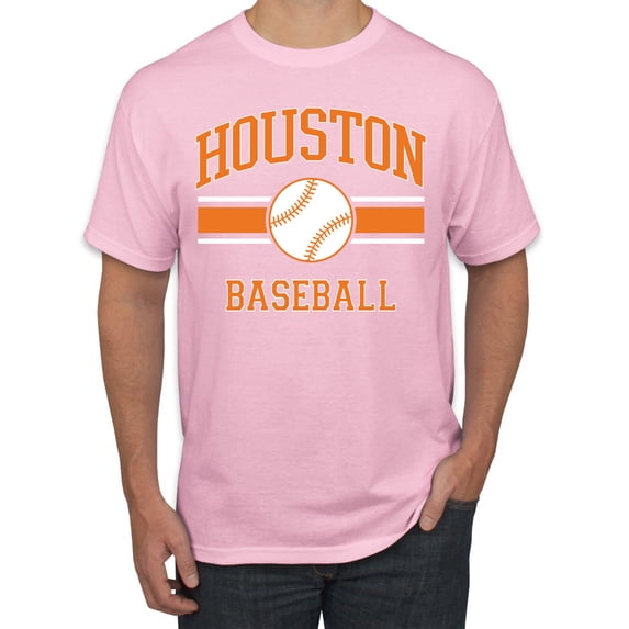 Wild Bobby City of Houston Baseball Fantasy Fan Sports Men's T-Shirt, Light Pink, X-Large