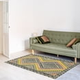 thumbnail image 2 of Casavani Yellow Geometric Cotton Kilim Rug Handblock Printed Bedroom Carpets 8x10 feet, 2 of 5
