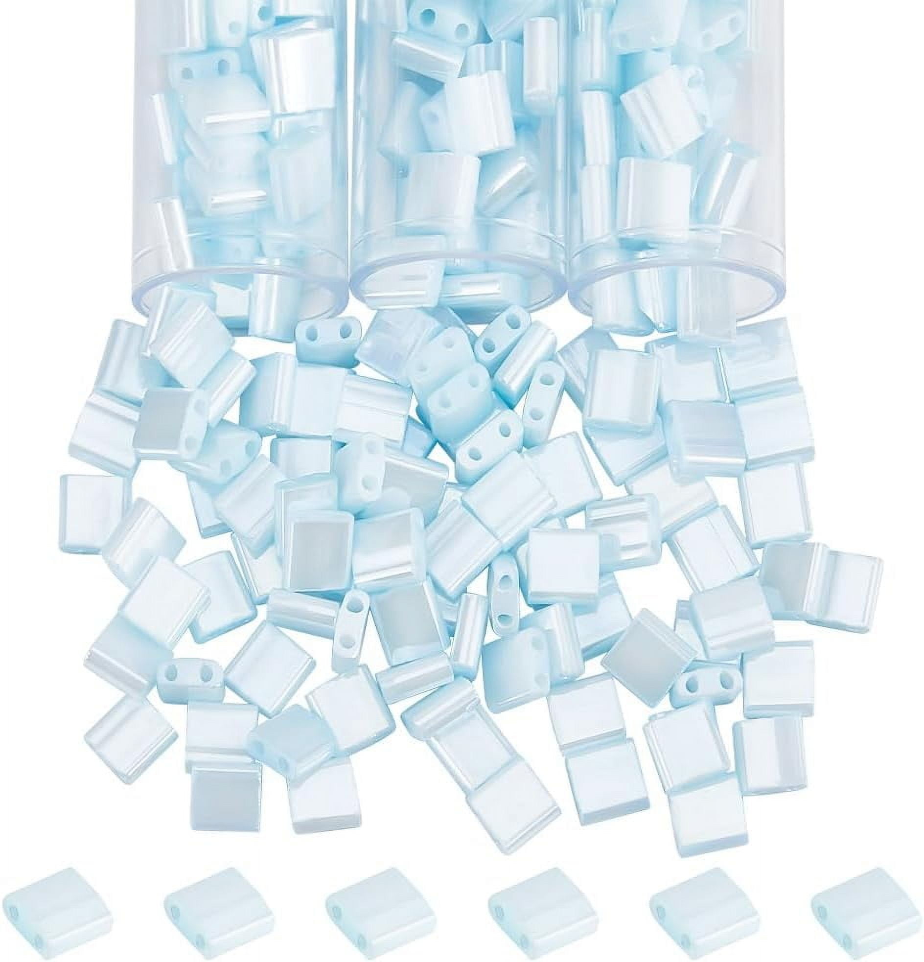 About 900 Pcs Glass Beads 4.5-5.5mm 2-Hole Beads 12 Colors Rectangle Glass Spacer Beads DIY Jewelry Making Finding Kit for Jewelry Making Christmas Bracelet Necklace Earring 1bag