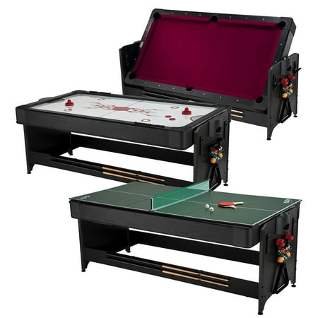  Fat  Cat  Pockey 7 Feet Black 3 in 1 Air  Hockey  Billiards  