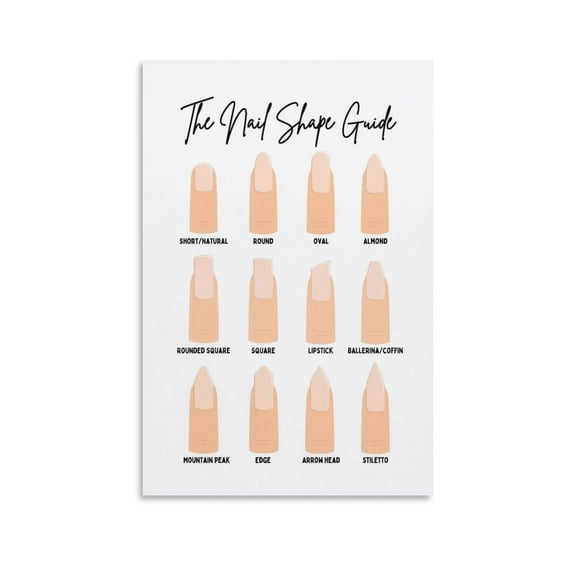 Nail Shape Guide Nail Salon Poster Canvas Printed Painting Posters And Wall Art Pictures Are Used For Room Aesthetics And Decoration