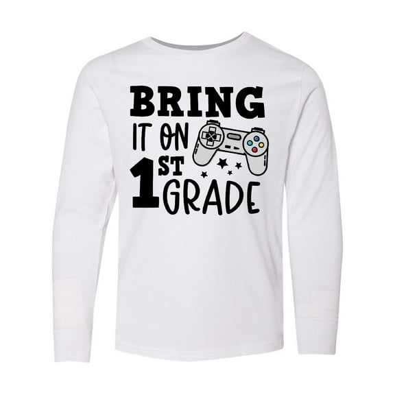 Inktastic Bring it On 1st Grade Video Game Controller Long Sleeve Youth T-Shirt