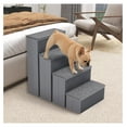 thumbnail image 2 of 4-Step Dog Stairs, 23 Inch Tall Foldable Pet Stairs for Small and Medium Dogs Cats, with Storage Compartments and Non-Slip Bottom, Adjustable Dog Steps for Bed, Couch, or Sofa, 2 of 4
