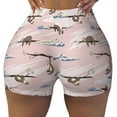 thumbnail image 2 of Lsque Cloud Sloth Pattern High Waisted Biker Shorts for Women-Tummy Control Fitness Athletic Workout Running Yoga Gym Shorts,Moisture-Wicking-Small, 2 of 9